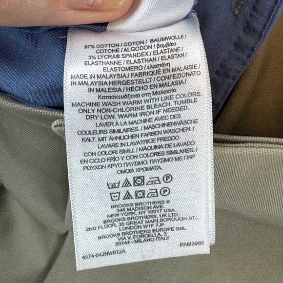 Brooks Brothers Tan Clark Straight-Fit Stretch Advantage Chino Pants Size 34 - Picture 12 of 16